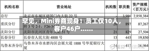 罕见，Mini券商现身！员工仅10人，客户46户......